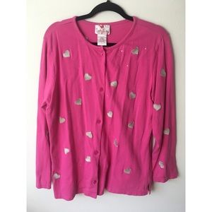 Quacker Factory vintage heart cardigan